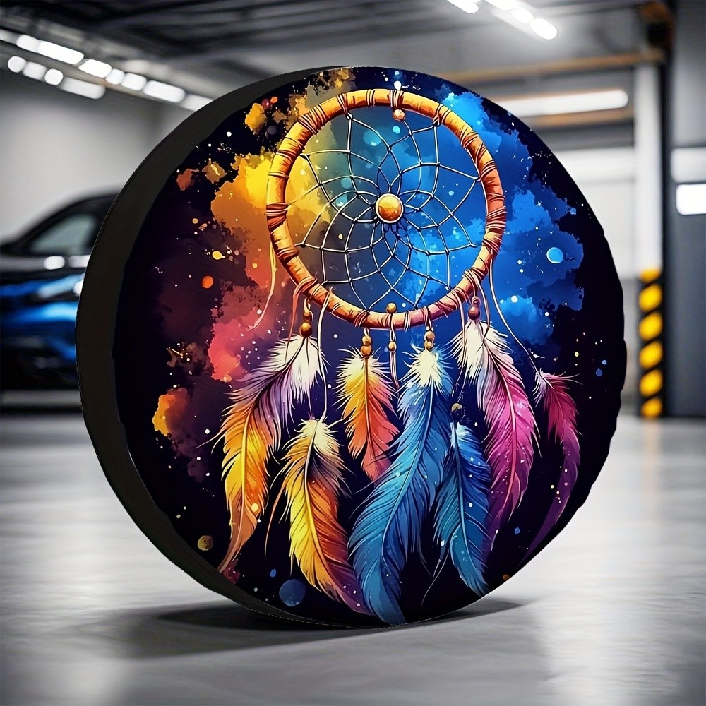 Outdoor Adventure Jeep - Starry Night Dreamcatcher Tire Cover Vibrant