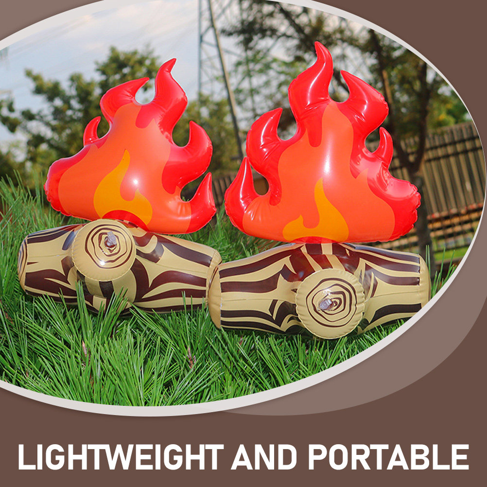 Outdoor Adventure Birthday Party - 4Pcs Compact Inflatable Campfire Prop Wear-Resistant