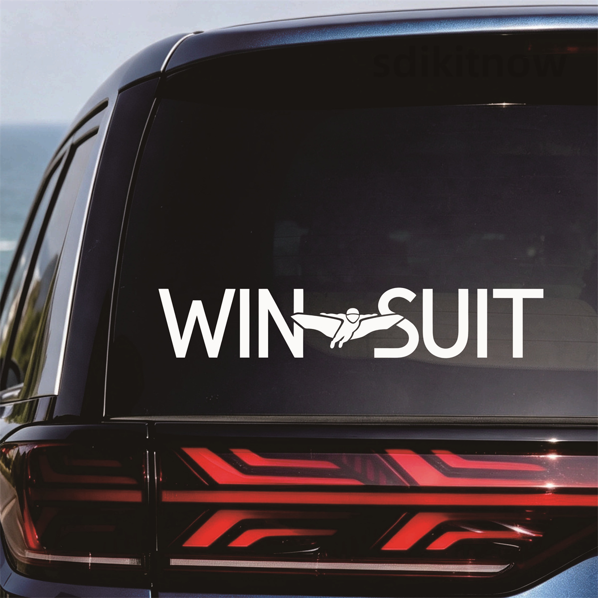 Outdoor Adventure Jeep - Wingsuit Flyer Vinyl Car Sticker Extreme