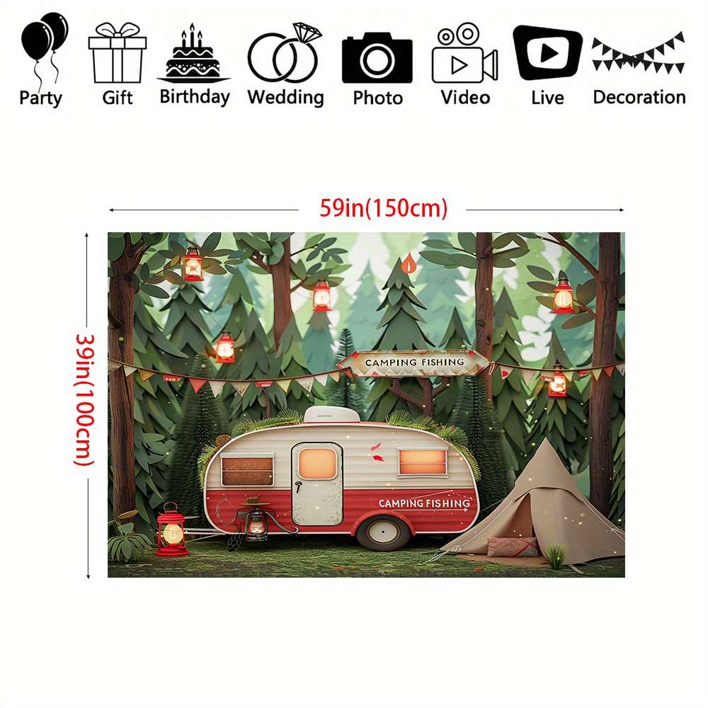 Polyester Jungle camping theme - Outdoor Adventure Birthday Party review and price