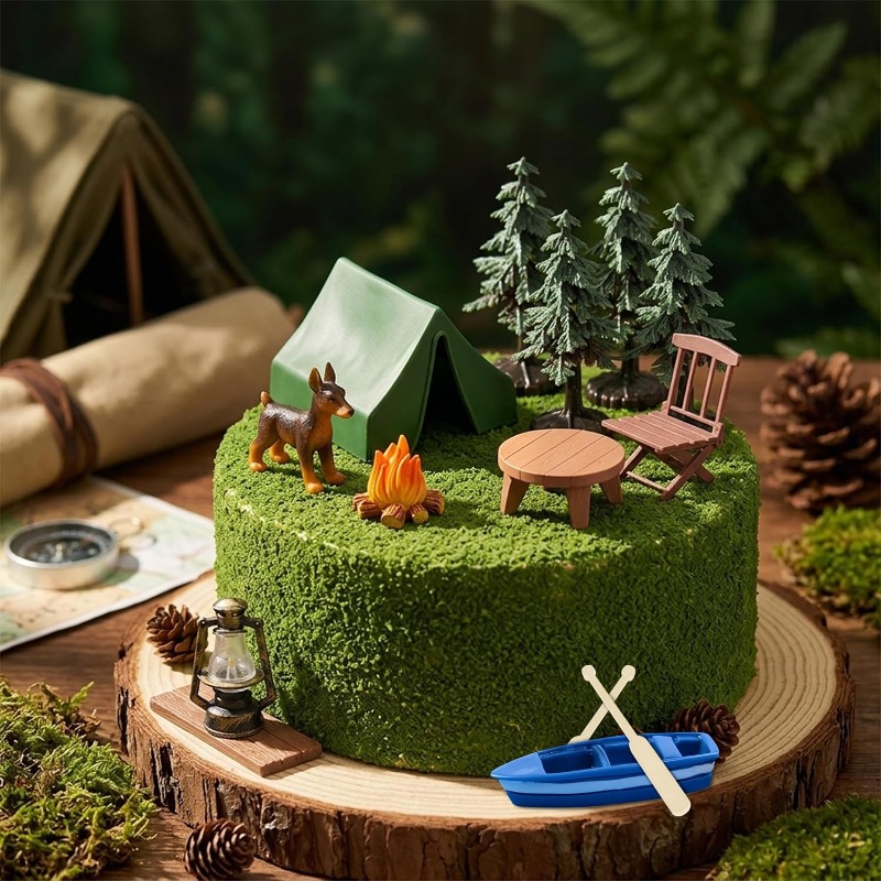 12pcs Camping Cake Decorations - Outdoor Adventure Birthday Party review and price