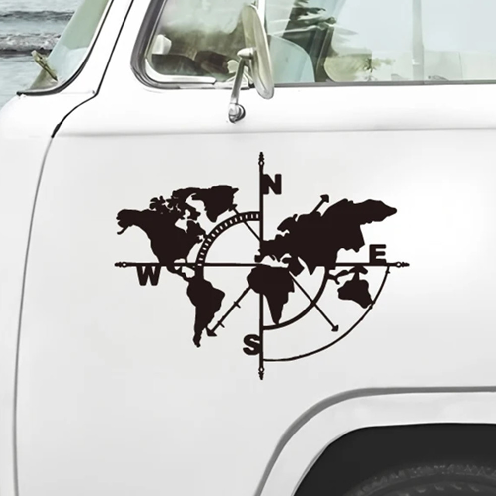 Compass World Map Vinyl Decal, - Outdoor Adventure Jeep review and price