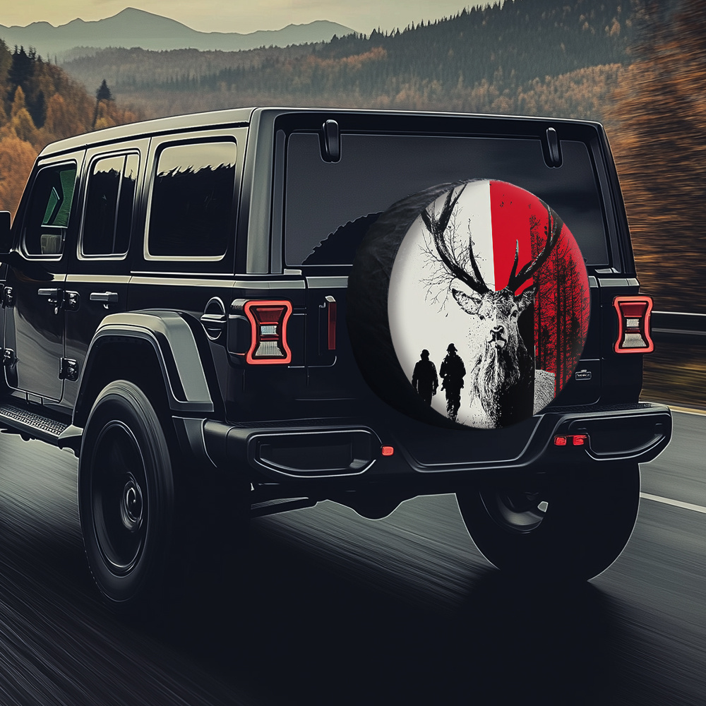 Deer Hunting Scene Tire Cover  - Outdoor Adventure Jeep review and price