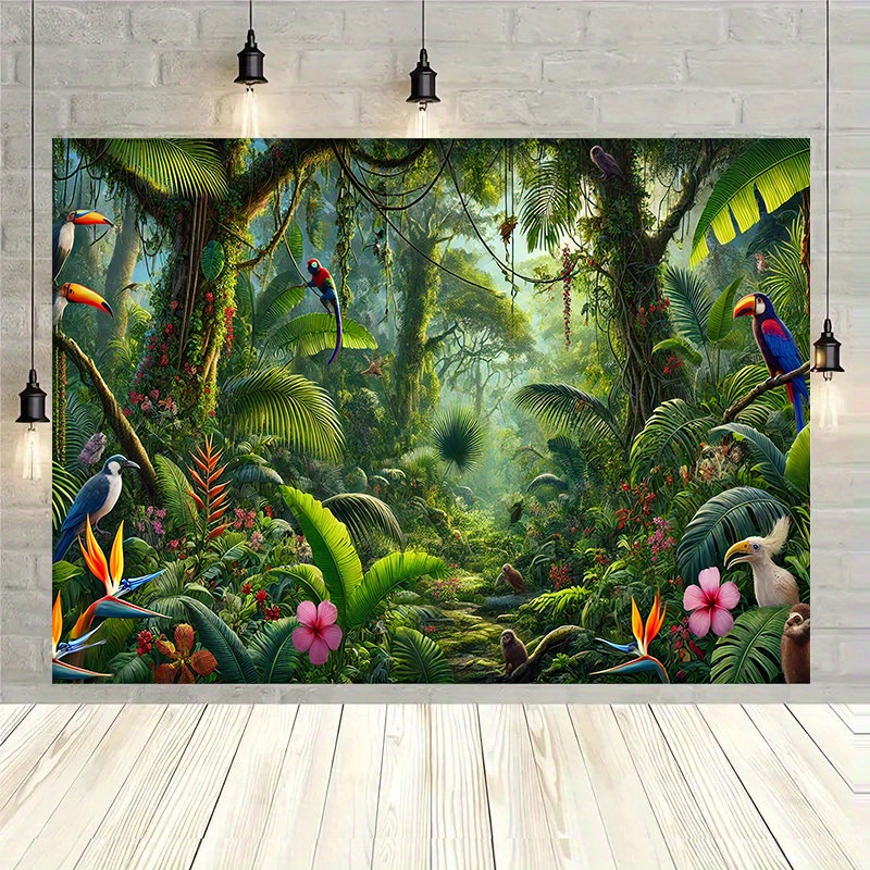 1pc Jungle Adventure Backgroun - Outdoor Adventure Birthday Party review and price