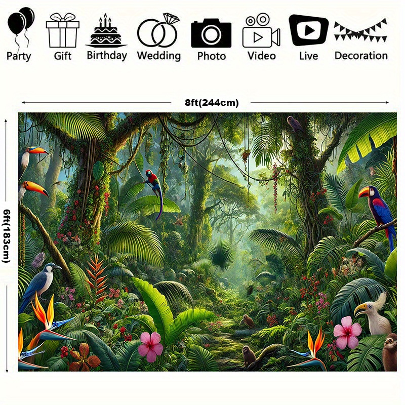 1pc Jungle Adventure Backgroun - Outdoor Adventure Birthday Party review and price