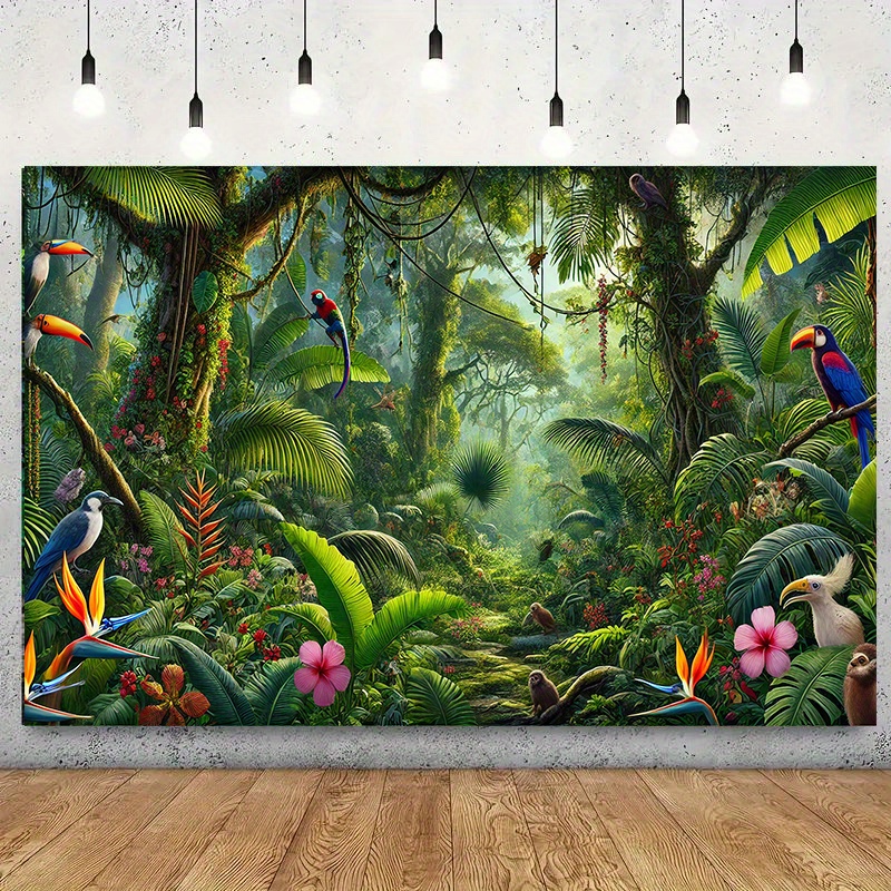 1pc Jungle Adventure Backgroun - Outdoor Adventure Birthday Party review and price